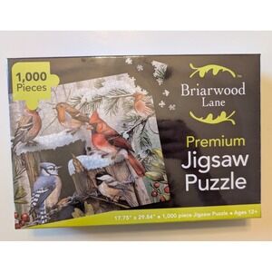 Briarwood Lane Winter Woodland Birds 1000‎ Piece Jigsaw Puzzle Blue Jay Cardinal